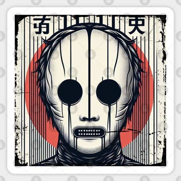 Terrifying Vintage Masked Character Sticker by IA.PICTURE